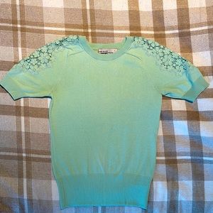 Karen Millen Mint sweater with lace sleeve Size 1